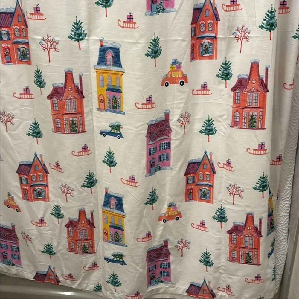Winter Village Shower Curtain Whimsical Fun Standard Size Final Sale - Picture 6 of 9